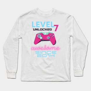 Level 7 Unlocked Awesome 2014 Video Gamer Long Sleeve T-Shirt